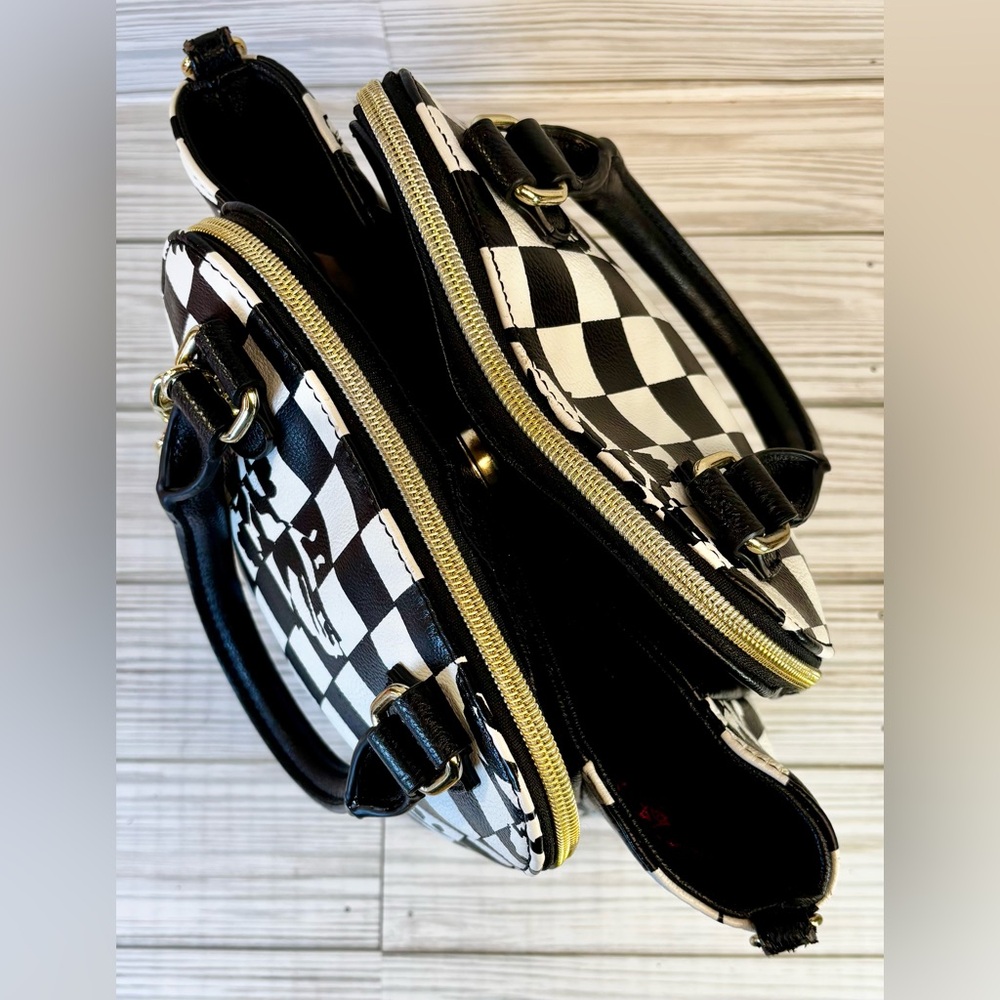 Betsey Johnson Black and White Checkered Satchel - Picture 7 of 15
